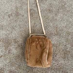 Faux fur crossbody bag
